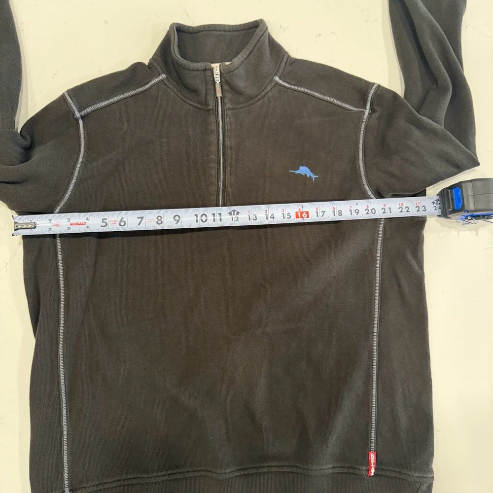 Tommy Bahama Men’s Antigua Cove Half Zip Sweatshirt Black - Large
